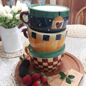 🌿🍒 Vintage Sakura Debbie Mumm Teacups Cookie Jar 🍒🌿